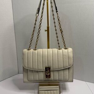 Coach Lane Puffy Linear Quilting Shoulder Bag & Card Case -Chalk